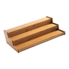 목재 조미료 랙 3 단 조미료 홀더 공간 절약 카운터 항아리 수조 식료품 저장실 나무 홀더 스파이스 랙 주최자, 33cmx20.5cmx10.2cm, 멍청한, 1개