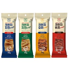 와와펫 브리더랩 강아지 크런치 치킨 칩 오리지널 닭가슴살&김 비프칩 오리칩 80g 4가지맛, 1세트 - 도기넛칩