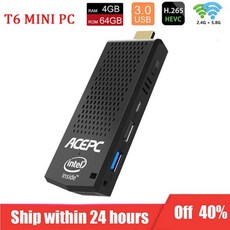 T6 pro MINI PC 4GB 64GB 32GB eMMC 미니 PC Windows 10 라이센스 Intel Atom x5-Z8350 BT4.0 WiFi PC 미니, 03 2GB 32GB Licence Key_03 UK Power Plug