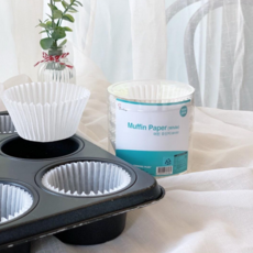 쿠킹플러스 머핀 유산지 55mm 200매 화이트 초코 베이킹컵 일회용 종이 배유지 베이킹용