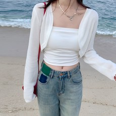 레터네 여리여리 샤랄라 크롭 볼레로 가디건 데이트 데일리 룩