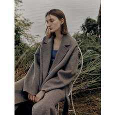 아떼바네사브루노 [바네사브루노] 그레이 캐시미어100% 스트랩 롱코트 VLCO2D413G2 370183