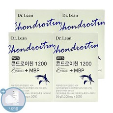 닥터린 콘드로이친 1200 콘레이티 MBP 엠비피 저분자 상어연골 + 씨오케이마스크 증정, 30정, 4개