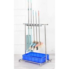 이동식 청소도구함 업소용 화장실 빗자루 걸이대 병원, 걸이대 - 5걸이 6후크 (블루), 1개