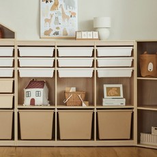 한샘 샘키즈 1단 미니박스 수납책장 1305 브라운, (몸통)라이트메이플/(박스)화이트/브라운(B)