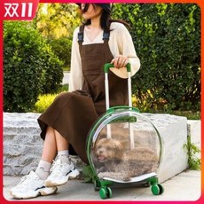 애견 강아지 가방 버블박스 고양이 캐리어 외출용 투명 캐리어로 에어박스 대용량, 01 핑크 버블박스+(매트 배달), 01 고양이 20근 개 15근 적용