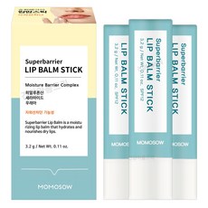 모모쏘우 슈퍼배리어 립밤 스틱 3개/자외선차단 입술 보습 각질 케어, 3g, 3개