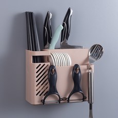 FANSYLI 젓가락 수납함 주방용품 가정용 포크 스푼 스탠드 식기 가정 용품 224호, 분홍색