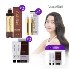 [복합구성/1분염색]뷰로웰 1분 브러쉬 염색제 새치용+전체용세트, 상세설명 참조, 밝은갈색