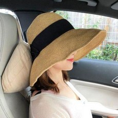 리본 밀짚 비치 바캉스 모자 UV 자외선 차단과 같은 것으로 일식 대감 마님 라피아 리