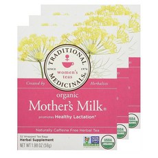 Traditional Medicinals 트레디셔널 메디시널 Medicinals Organic Mothers Milk Tea 유기농 마더 밀크 티 32티백(56g) 3팩, 1개, 1ml