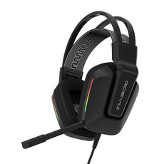 GDEVIL G737 TUNE71 가상 7.1 채널 게이밍 헤드셋 서라운드 노이즈 캔슬링 마이크, 블랙