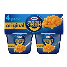 [미국 직배송] 크래프트 마카로니 앤 치즈 디너컵 전자렌지용 4컵x58g Kraft Original Flavor Macaroni & Cheese Dinner 4pk, 58g, 4개