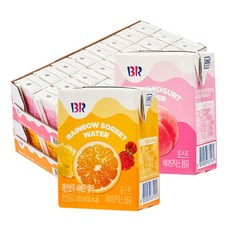 20%+10% 배스킨라빈스/쿠폰가 14810원 과즙워터 2종 120ml 48개 (레인보우샤베트/피치요거트), 레인보우샤베트 워터 120ml 48팩