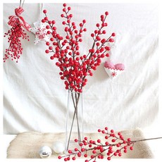 ONE 인테리어 트리장식 소나무 빨간 열매 조화 크리스마스 겨울 꽃 1+1+1