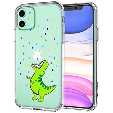NMT 귀여운 무지개 공룡 패턴 아이폰 11 - 지우기를 위해 설계된 [Rainbow Dinosaur] - P080708KSYPNHX8, Rainbow Dinosaur