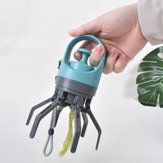 언택트 줍줍 육발 집게 야외휴대용, 푸른 색, 1개