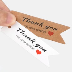 [혜명잡화상사] 10P THANK YOU 하트 종이라벨 택, 브라운