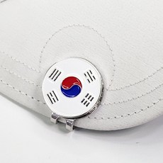 럭키 골프 볼마커 볼마크 세트 자석클립 2p 세트, 2개, 태극기 2개, 태극기