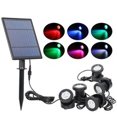 T-SUNRISE 5W 태양 전지 패널 물가 풍경 RGB LED 조명 방수 IP68 야외 3/5 램프 정원/연못/도로에 대 한 스, 1개, 02 5 lamps