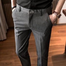 남자 가을 슬랙스 슬림 스키니 남 하이웨스트 정장바지 9부 한국판 캐주얼 비즈니스 정장