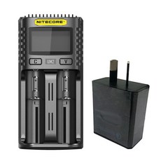 Nitecore UM2 USB 듀얼 슬롯 QC 충전기 지능형 회로 글로벌 보험 리튬 이온 AA 18650 20700 26500 26650 충, 05 UM2 with AU Plug