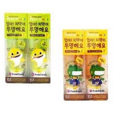 [ 국산 ] 페리오 엄마 치약이 투명해요 핑크퐁 80g 2개입 아동치약