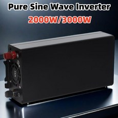 인버터 DC-AC 120V 휴대용 순수 1000W 24V 자동차 110V 전원 태양광 변환기 사인파 2000W 3000W 전압 12V 220V, 1개