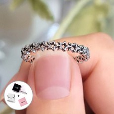 Sterling Silver 판도라 반지 190029 Band of Asymmetric Stars Ring 애쉬메트릭 스타 링