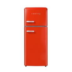 쿠잉 유럽형스타일리쉬 레트로 소형냉장고 REF-D121R 레드 감성 원룸 사무실 115L 직냉식, 레드(REF-D121R)