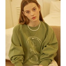 논로컬 Cosmos Print 스웻 shirt - Moss Green