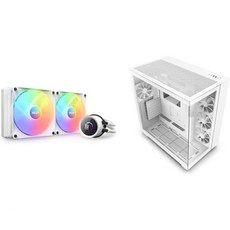 NZXT 크라켄 280 RGB CPU 리퀴드 쿨러 H9 플로우 듀얼 챔버 ATX 미드 타워 PC 케이스 사용자 정의 가능한 LCD 디스플레이가 있는 280mm AIO 및 360mm, 1개
