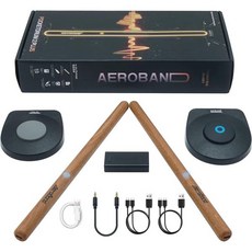 AEROBAND 포켓 드럼 2 플러스 전동 에어 드럼 세트 스틱 페달 블루투스 및 8개 사운드 USB MIDI 기능 성인용, Wood, 기본