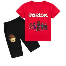 [모숭상]로블록스 ROBLOX 아동 8색 반팔티+반바지세트 도안E, 화이트