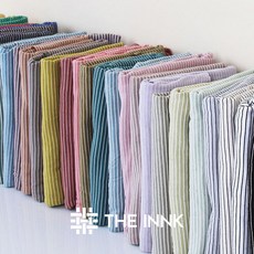 더잉크 줄무늬 린넨 면 원단 [티니ST], 검정 아이, 1개