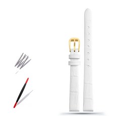 워치 스트랩 부드러운 Geunine 가죽 시계 밴드 여성 스트랩 6mm 8mm 10mm 작은 크기 너비 첫 번째 레이어, 11 B white gold_02 8mm