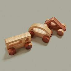 [숲소리] 장난감자동차-도형자동차3종 영유아 원목 블럭 교구 장난감 선물