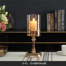 북유럽풍 럭셔리 촛대 캔들 로맨틱 레스토랑 디너 가정용 식탁 웨딩 파티 장식, 가벼운 럭셔리 캔들 홀더(캔들, A. 짧은 촛대