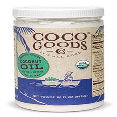CocoGoodsCo Single-Origin Organic Virgin Coconut O CocoGoodsCo 단일 원산지 유기농 버진 코코넛 오일 냉간 압착 - 프리, 1개, 1.77L