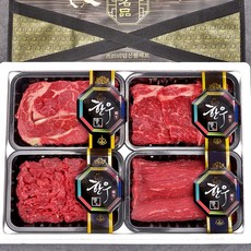 [빛고을한들축산] 1등급 한우 알찬혼합세트 2호(총 1.6kg) - 등심(400g)+채끝(400g)+불고기(400g)+국거리(400g) 세트, 1박스