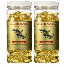 Golden Alaska 딥 씨 피쉬오일 오메가-3 1 000mg 200정 2팩 Golden Alaska Deep Sea Fish Oil Omega-3