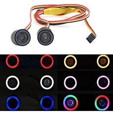 GLOBACT RC LED 라이트 키트 헤드 라이트 엔젤 아이 110 RC 락 크롤러 용 12 가지 모드 축 SCX10 RC4WD T, One Color_One Size, One Color_One Size, One Color