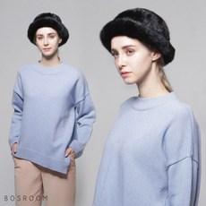 [보스룸] [BOSROOM]여자 도톰한 천연밍크퍼 모피 페도라 벙거지 퍼모자