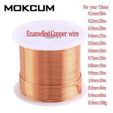 0.1mm 0.2mm 0.3mm 0.4mm 0.5mm 0.6mm 0.7mm 0.8mm 0.9mmCable 구리 와이어 자석 에나멜 권선 코일, 01 0.2mm 20m meter, 01 0.2mm 20m meter