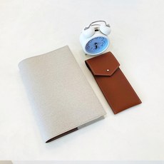 르콤마 헤링본 심플 북커버 책보관 다이어리 자동차등록증커버, 웜베이지 L
