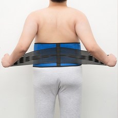 허리보호대 길이늘임 오버사이즈 허리보호띠 200보온 스스로발열 여성남성 빅맨 빅사이즈 특대사이즈 벨트, C07-블랙 파란색 다시 XXXXL(3..5-3.9)