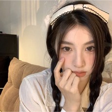 제니 청순한 물결머리띠 블랙핑크 화이트 블랙