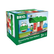 Brio 레코드 & 플레이 기차역 - 3세 이상 아동용 나무 장난감 기차 액세서리 2개