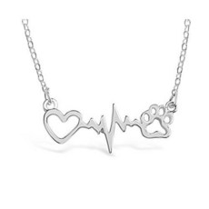 Rosa Vila Dog Paw Heartbeat Necklace Dog Necklace Veterinaria/44623