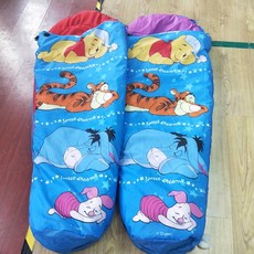 디즈니위니베어 아웃도어 키즈 침낭 실내 아동 침낭, 블루비니